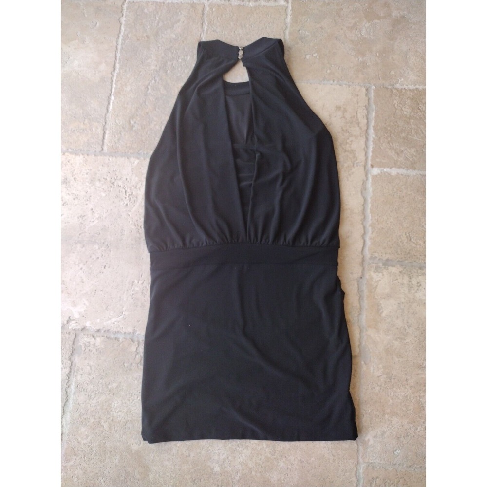 White‎ House Black Market Dress Women S Black Flapper Party Rhinenstone Neck - Picture 7 of 8